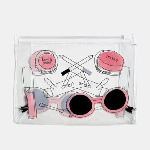 Clear Makeup Pouch - French Essentials - Picture 2 of 6